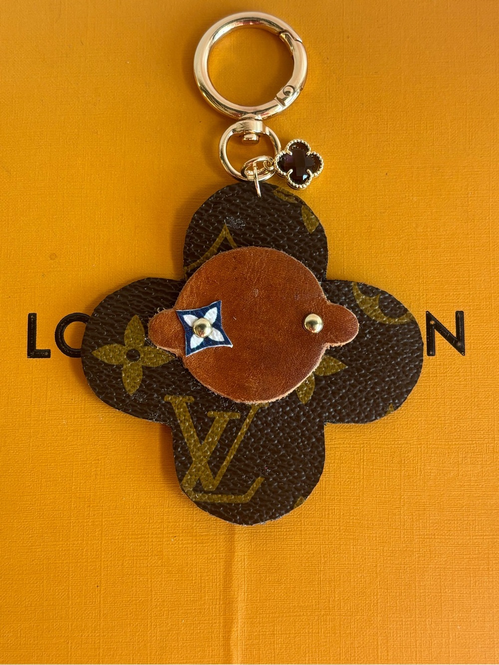Louis Vuitton Vivienne Flower Bag Charm, Upcycled 5 inches.